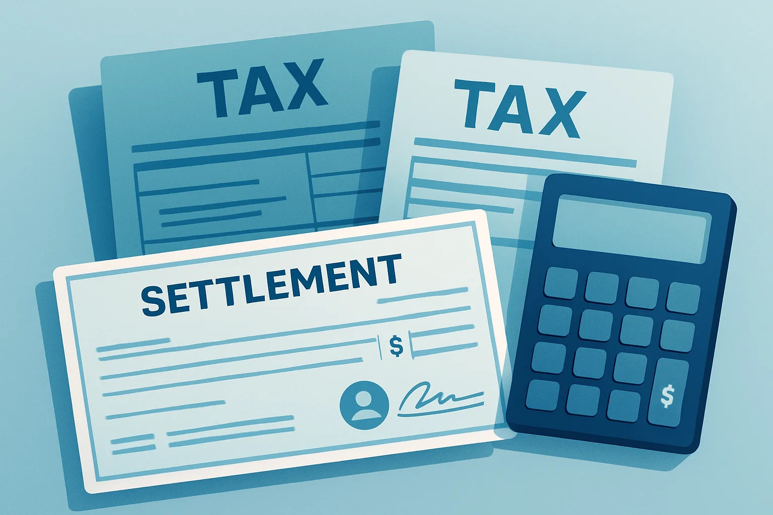 Illustration about taxes on a personal injury settlement
