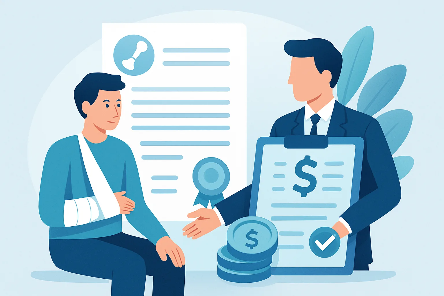 Illustration about broken bone injury settlement amounts