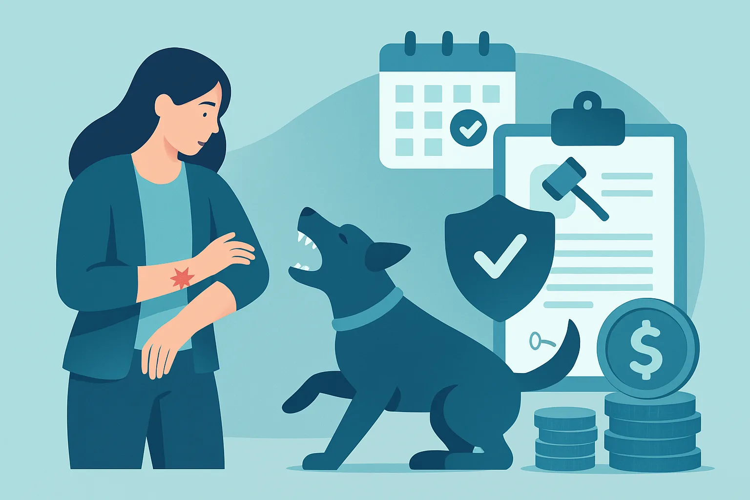 Illustration about dog bite settlements: how much they pay and how long they take