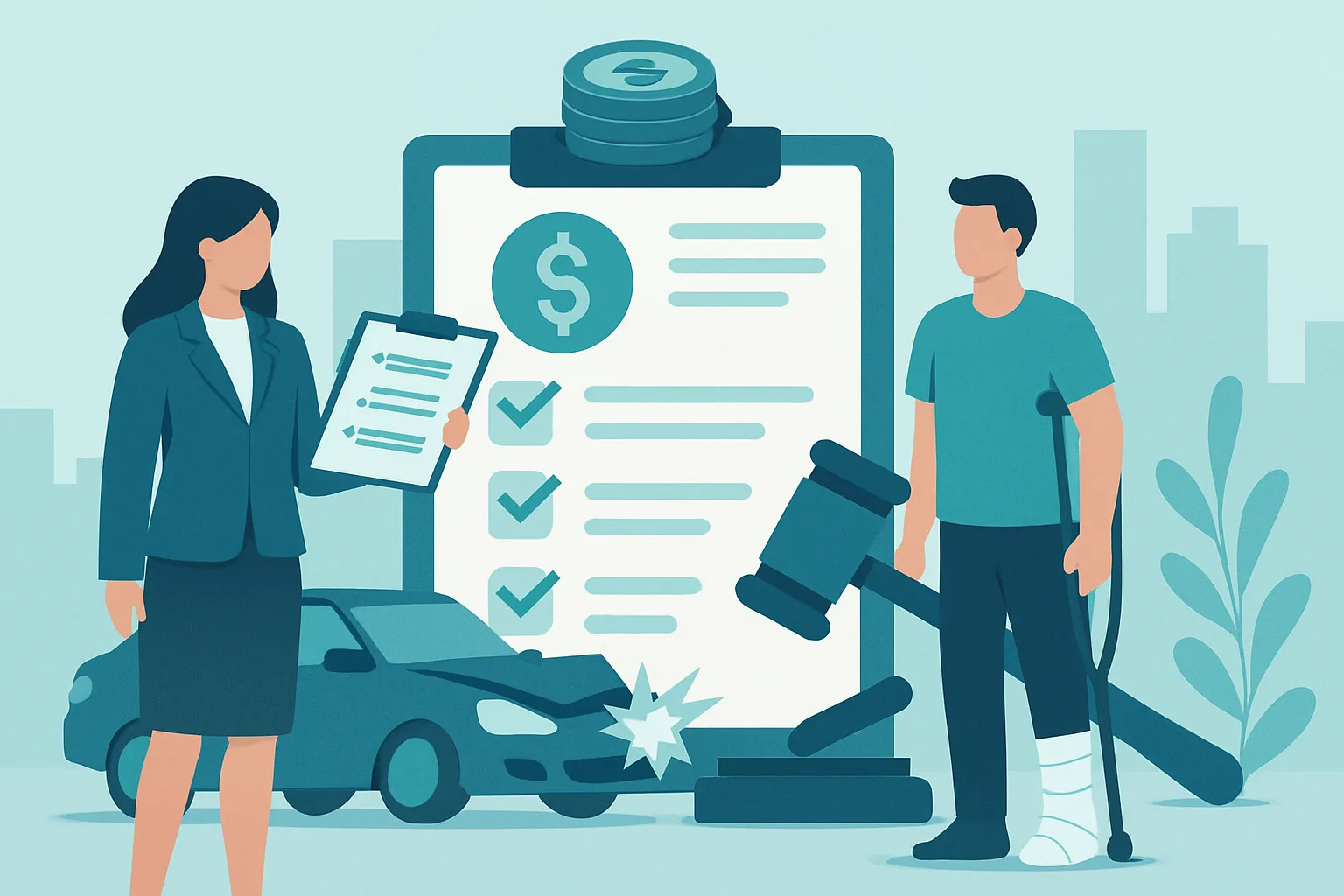 Illustration about how to maximize your car accident settlement