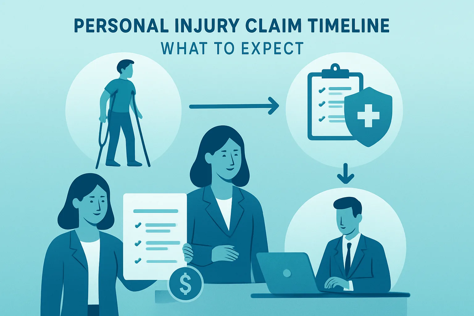 Illustration about personal injury claim timeline: what to expect
