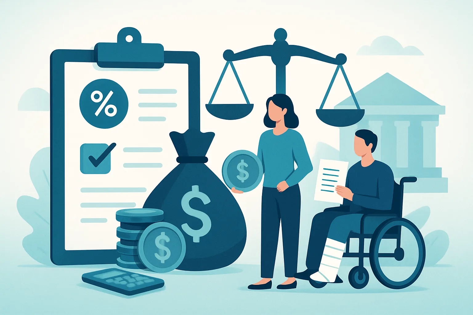 Illustration about personal injury lawsuit costs: what you will actually pay