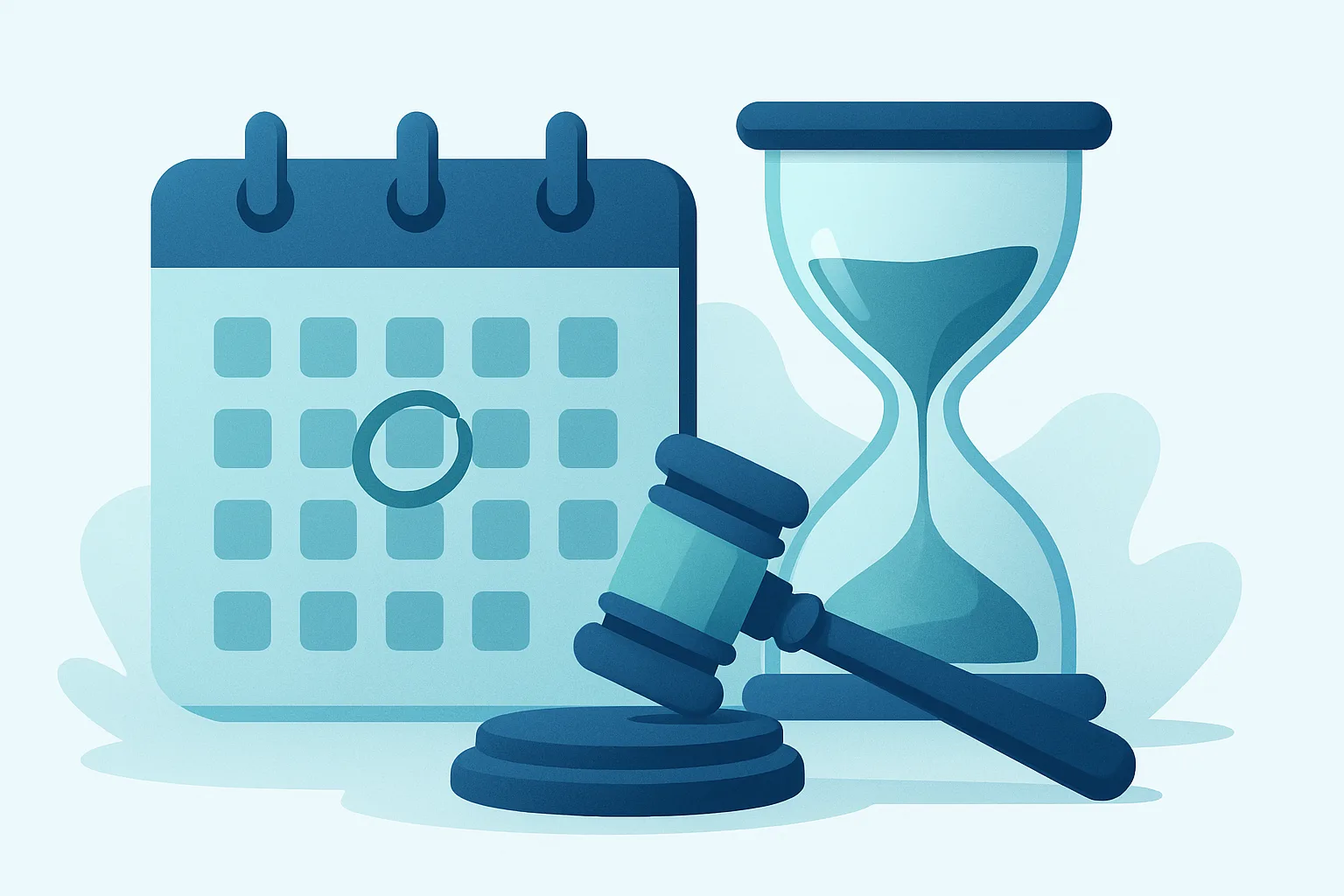 Illustration of a legal deadline calendar and clock for a personal injury statute of limitations