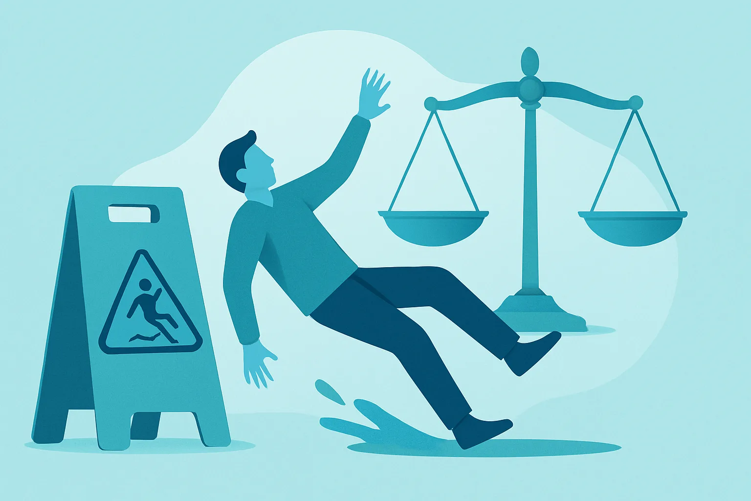 Illustration of a slip and fall premises liability claim