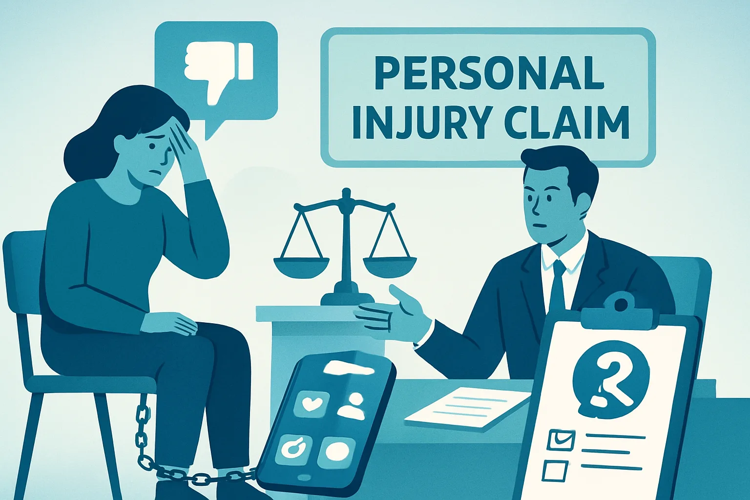 Illustration about social media addiction lawsuits: can you file a personal injury claim?