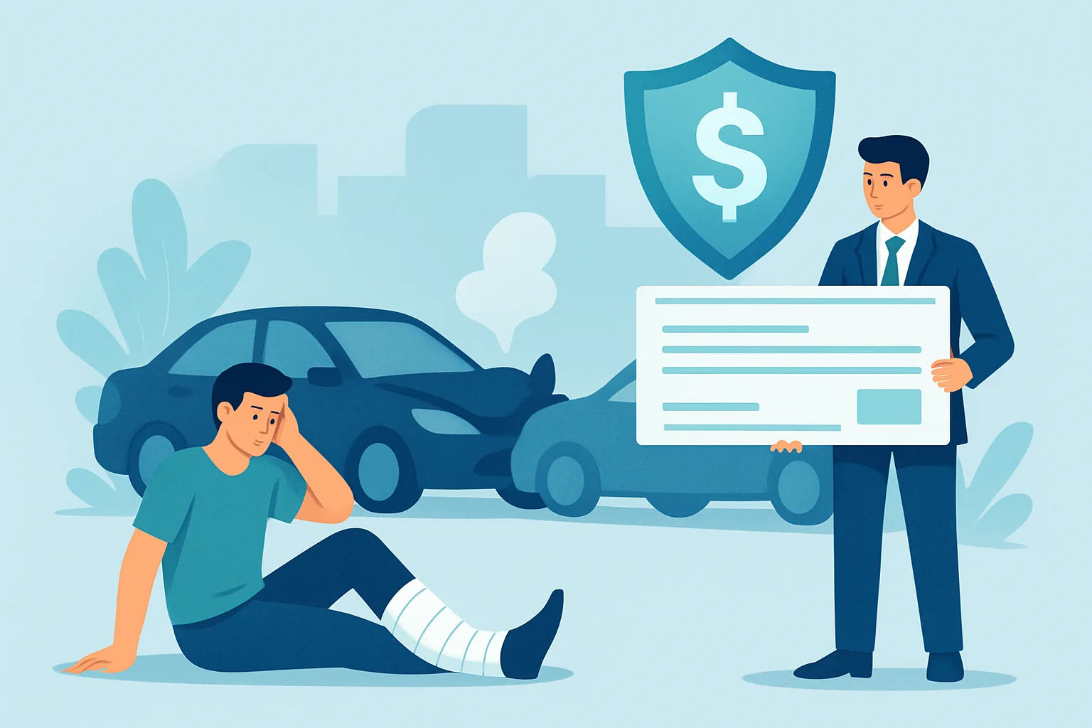 Illustration about uninsured motorist claims: getting paid when the driver has no insurance