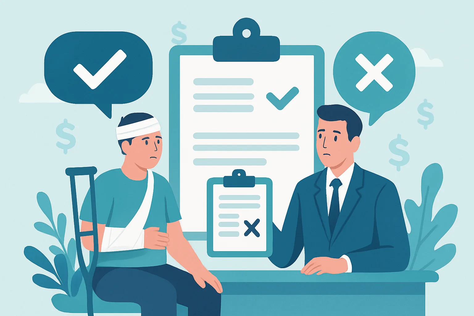 Illustration about what to say (and not say) to an insurance adjuster