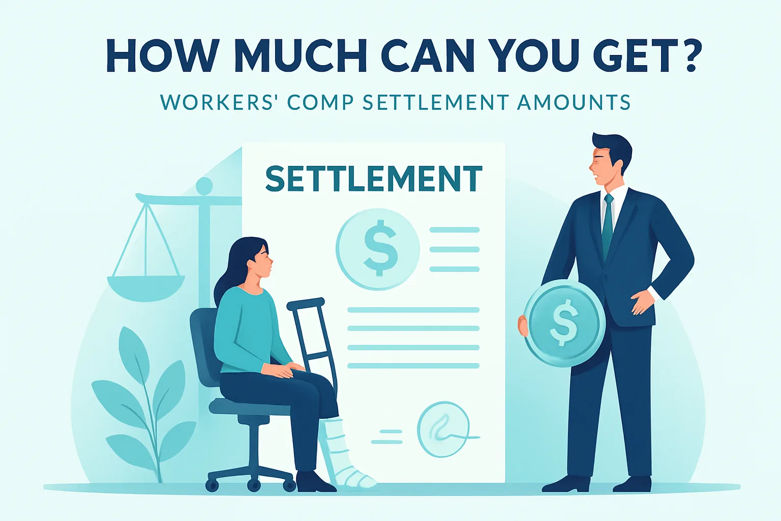 Illustration about workers comp settlement amounts: how much can you get?